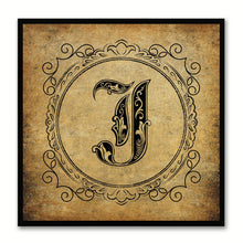 Load image into Gallery viewer, Alphabet J Brown Canvas Print Black Frame Kids Bedroom Wall Décor Home Art