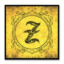 Load image into Gallery viewer, Alphabet Z Yellow Canvas Print Black Frame Kids Bedroom Wall Décor Home Art