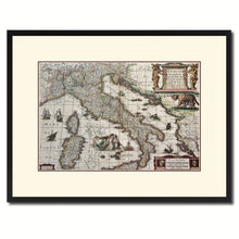 Load image into Gallery viewer, Italy Vintage Antique Map Wall Art Home Decor Gift Ideas Canvas Print Custom Picture Frame