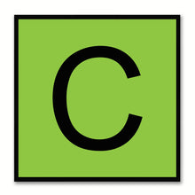 Load image into Gallery viewer, Alphabet C Green Canvas Print Black Frame Kids Bedroom Wall Décor Home Art