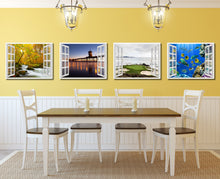 Load image into Gallery viewer, Huntington Beach California Picture French Window Framed Canvas Print Home Decor Wall Art Collection