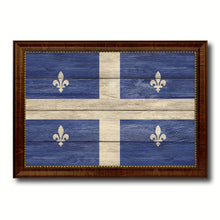 Load image into Gallery viewer, Quebec City Canada Texture Flag Canvas Print Brown Picture Frame