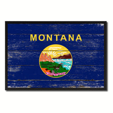 Load image into Gallery viewer, Montana State Flag Vintage Canvas Print with Black Picture Frame Home DecorWall Art Collectible Decoration Artwork Gifts