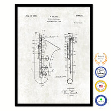 Load image into Gallery viewer, 1935 Saxophone Musical Instrument Old Patent Art Print on Canvas Custom Framed Vintage Home Decor Wall Decoration Great for Gifts