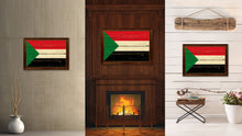 Load image into Gallery viewer, Sudan Country Flag Vintage Canvas Print with Brown Picture Frame Home Decor Gifts Wall Art Decoration Artwork