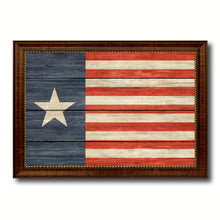 Load image into Gallery viewer, Texas Navy Texan Revolution 1838-1846 Naval Jack Military Flag Texture Canvas Print with Brown Picture Frame Home Decor Wall Art Gifts