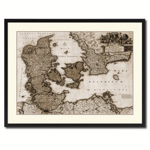 Load image into Gallery viewer, Denmark Centuries Vintage Sepia Map Canvas Print, Picture Frame Gifts Home Decor Wall Art Decoration