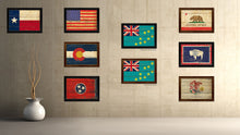 Load image into Gallery viewer, Tuvalu Country Flag Vintage Canvas Print with Brown Picture Frame Home Decor Gifts Wall Art Decoration Artwork