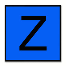 Load image into Gallery viewer, Alphabet Z Blue Canvas Print Black Frame Kids Bedroom Wall Décor Home Art