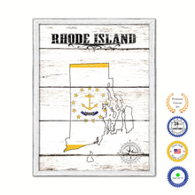 Load image into Gallery viewer, Rhode Island Flag Gifts Home Decor Wall Art Canvas Print with Custom Picture Frame