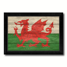 Load image into Gallery viewer, Wales Country Flag Texture Canvas Print with Black Picture Frame Home Decor Wall Art Decoration Collection Gift Ideas