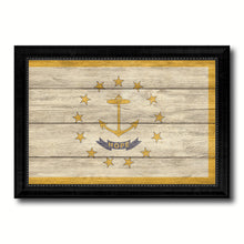 Load image into Gallery viewer, Rhode Island State Flag Texture Canvas Print with Black Picture Frame Home Decor Man Cave Wall Art Collectible Decoration Artwork Gifts