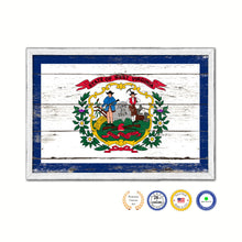 Load image into Gallery viewer, West Virginia State Flag Shabby Chic Gifts Home Decor Wall Art Canvas Print, White Wash Wood Frame