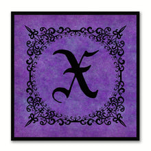 Load image into Gallery viewer, Alphabet X Purple Canvas Print Black Frame Kids Bedroom Wall Décor Home Art
