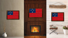 Load image into Gallery viewer, Samoa Country Flag Vintage Canvas Print with Brown Picture Frame Home Decor Gifts Wall Art Decoration Artwork