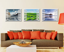 Load image into Gallery viewer, Wine Vineyards Napa Valley California Picture French Window Framed Canvas Print Home Decor Wall Art Collection