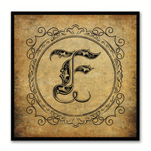 Load image into Gallery viewer, Alphabet F Brown Canvas Print Black Frame Kids Bedroom Wall Décor Home Art