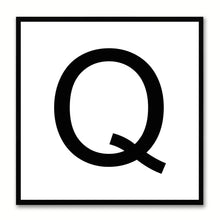 Load image into Gallery viewer, Alphabet Q White Canvas Print Black Frame Kids Bedroom Wall Décor Home Art