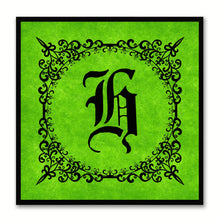 Load image into Gallery viewer, Alphabet H Green Canvas Print Black Frame Kids Bedroom Wall Décor Home Art