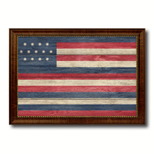 Load image into Gallery viewer, Serapis John Paul Joans Historical Revolutionary flag Texture Canvas Print with Brown Picture Frame Home Decor Wall Art Gifts