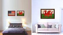 Load image into Gallery viewer, Wales Country Flag Texture Canvas Print with Brown Custom Picture Frame Home Decor Gift Ideas Wall Art Decoration