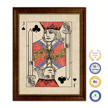 Load image into Gallery viewer, Jack Clover Poker Decks of Vintage Cards Print on Canvas Brown Custom Framed