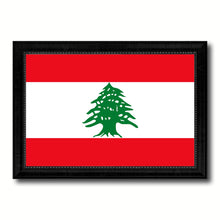 Load image into Gallery viewer, Lebanon Country Flag Texture Canvas Print with Black Picture Frame Home Decor Wall Art Decoration Collection Gift Ideas
