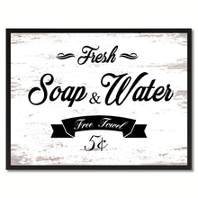 Load image into Gallery viewer, Fresh Soap & Water Vintage Sign White Canvas Print Home Decor Wall Art Gifts Picture Frames