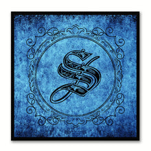 Load image into Gallery viewer, Alphabet S Blue Canvas Print Black Frame Kids Bedroom Wall Décor Home Art