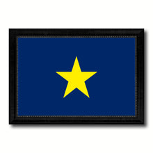 Load image into Gallery viewer, Burnet's 1st Texas Republic 1836-1839 Military Flag Canvas Print Black Picture Frame Gifts Home Decor Wall Art