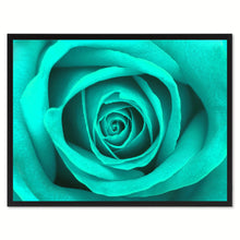 Load image into Gallery viewer, Aqua Rose Flower Framed Canvas Print Home Décor Wall Art