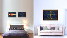 Load image into Gallery viewer, Indiana State Flag Texture Canvas Print with Brown Picture Frame Gifts Home Decor Wall Art Collectible Decoration
