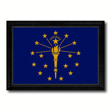 Load image into Gallery viewer, Indiana State Flag Canvas Print with Custom Black Picture Frame Home Decor Wall Art Decoration Gifts