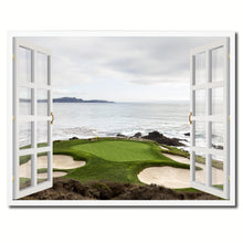 Load image into Gallery viewer, Pebble Beach California Golf Course Picture French Window Framed Canvas Print Home Decor Wall Art Collection