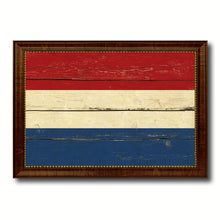 Load image into Gallery viewer, Netherlands Country Flag Vintage Canvas Print with Brown Picture Frame Home Decor Gifts Wall Art Decoration Artwork