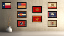 Load image into Gallery viewer, Montenegro Country Flag Vintage Canvas Print with Brown Picture Frame Home Decor Gifts Wall Art Decoration Artwork