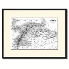 Load image into Gallery viewer, Columbia Venezuela Guianna Vintage B&W Map Canvas Print, Picture Frame Home Decor Wall Art Gift Ideas