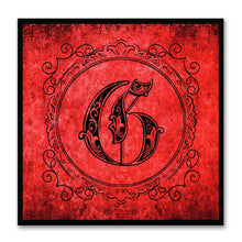 Load image into Gallery viewer, Alphabet G Red Canvas Print Black Frame Kids Bedroom Wall Décor Home Art