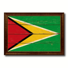 Load image into Gallery viewer, Guyana Country Flag Vintage Canvas Print with Brown Picture Frame Home Decor Gifts Wall Art Decoration Artwork