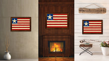 Load image into Gallery viewer, Liberia Country Flag Vintage Canvas Print with Brown Picture Frame Home Decor Gifts Wall Art Decoration Artwork