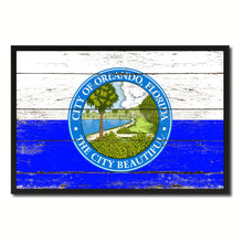Load image into Gallery viewer, Orlando City Florida State Flag Vintage Canvas Print with Black Picture Frame Home Decor Wall Art Collectible Decoration Artwork Gifts