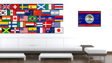 Load image into Gallery viewer, Belize Country National Flag Vintage Canvas Print with Picture Frame Home Decor Wall Art Collection Gift Ideas