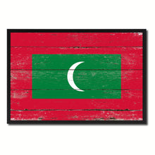Load image into Gallery viewer, Maldives Country National Flag Vintage Canvas Print with Picture Frame Home Decor Wall Art Collection Gift Ideas