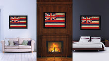 Load image into Gallery viewer, Hawaii State Vintage Flag Canvas Print with Black Picture Frame Home Decor Man Cave Wall Art Collectible Decoration Artwork Gifts