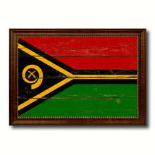 Load image into Gallery viewer, Vanuatu Country Flag Vintage Canvas Print with Brown Picture Frame Home Decor Gifts Wall Art Decoration Artwork