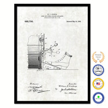 Load image into Gallery viewer, 1909 Drum and Cymbal Playing Apparatus Old Patent Art Print on Canvas Custom Framed Vintage Home Decor Wall Decoration Great for Gifts