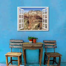 Load image into Gallery viewer, Aerial View Zion National Park Picture French Window Framed Canvas Print Home Decor Wall Art Collection