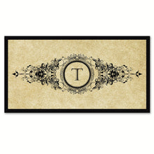 Load image into Gallery viewer, Alphabet Letter T Brown Canvas Print, Black Custom Frame