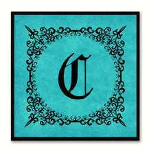 Load image into Gallery viewer, Alphabet C Aqua Canvas Print Black Frame Kids Bedroom Wall Décor Home Art