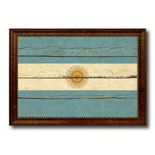 Load image into Gallery viewer, Argentina Country Flag Vintage Canvas Print with Brown Picture Frame Home Decor Gifts Wall Art Decoration Artwork